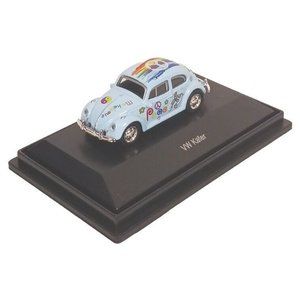 Schuco Volkswagon VW Beetle Kafer Diecast 1:87 Blue Peace Excellent Condition